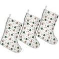 thumbnail image 1 of Christmas Stockings White Gingerbread Man Pattern Personalized 3 Pack 14.8 Inch, 1 of 5