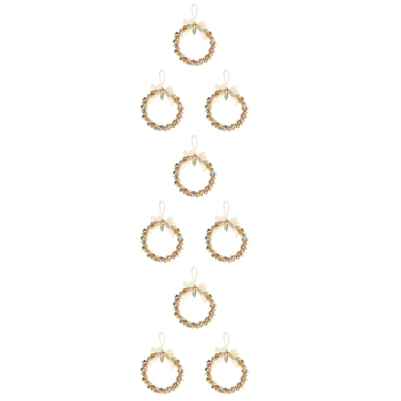 WEUVEB Set of 3 Golden Iron Christmas Bell Wreaths for Festive Home Decoration and Holiday Door Hanging