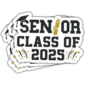3 Pcs Class of 2025 Stickers, Class of 2025 Decorations, Graduation 2025, 2025 Senior- Stickers for Laptop Water Bottle Phone Car Window Helmet Vinyl Stickers 3 Inches (C2)