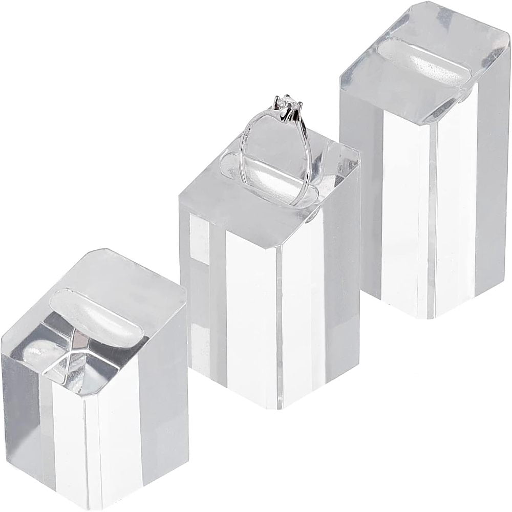 3 Pcs Clear Acrylic Rings Display Stands (3 Heights: 1.3 & 1.8 & 2.1 ...