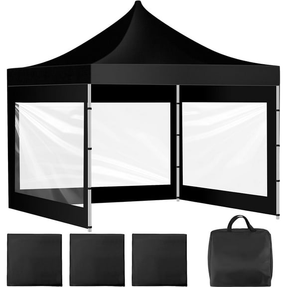 3 Pcs Clear Canopy Sidewalls with Black Storage Bag Window Sidewall for 10 x 10 Inch Tent Waterproof Shade Wall, Sunwalls Only, Canopy Tent Not Included, No Zipper