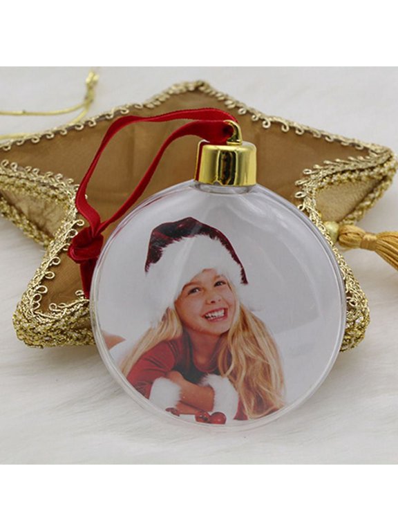 3 Pcs Clear Xmas Tree Hanging Picture Frame Ornament DIY Christmas Holiday Party Valentine's Day Decorations