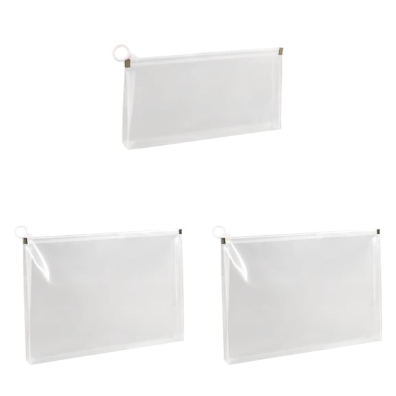 3 Pcs Clear Zipper Cash Bag, Plastic Cashes Envelope, Money Bag for Cash Receipt Coupon Stickers Stamps Zipper Envelope Case Index Card Holder Organizer, 3 Sizes