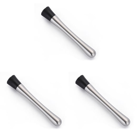 3 Pcs Muddler Stainless Steel Bar Stick, Mojito Masher Fruit Mixer Ideal Bartender Tool for Crushing Herbs Berries and Sugar Cubes, Barware