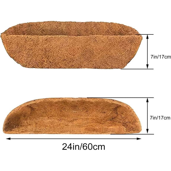 3 Pcs Coco Liners for Planters, Replacement Hanging Basket Liners, Coconut Insert for Garden Outdoor Railing Flower Pots
