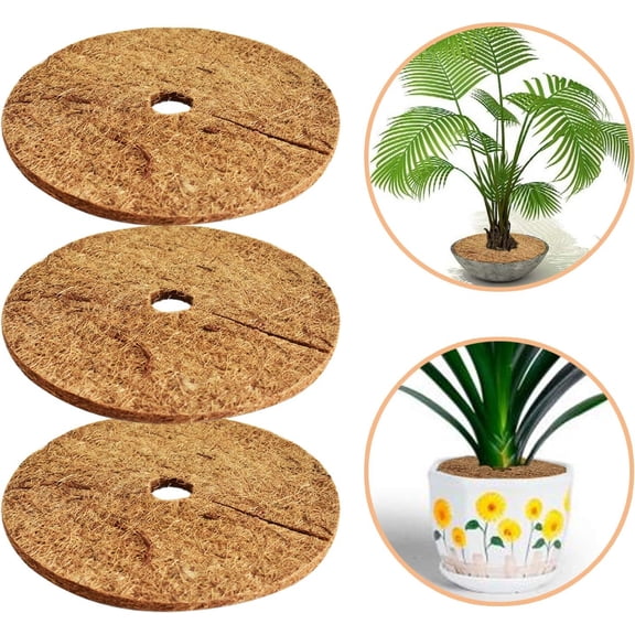 3 Pcs Coconut Fibers Mulch Ring Tree Protector Mat, Coco Coir Tree Protection, Tree Ring Mats Tree Disc Plant Cover for Indoor or Outdoor