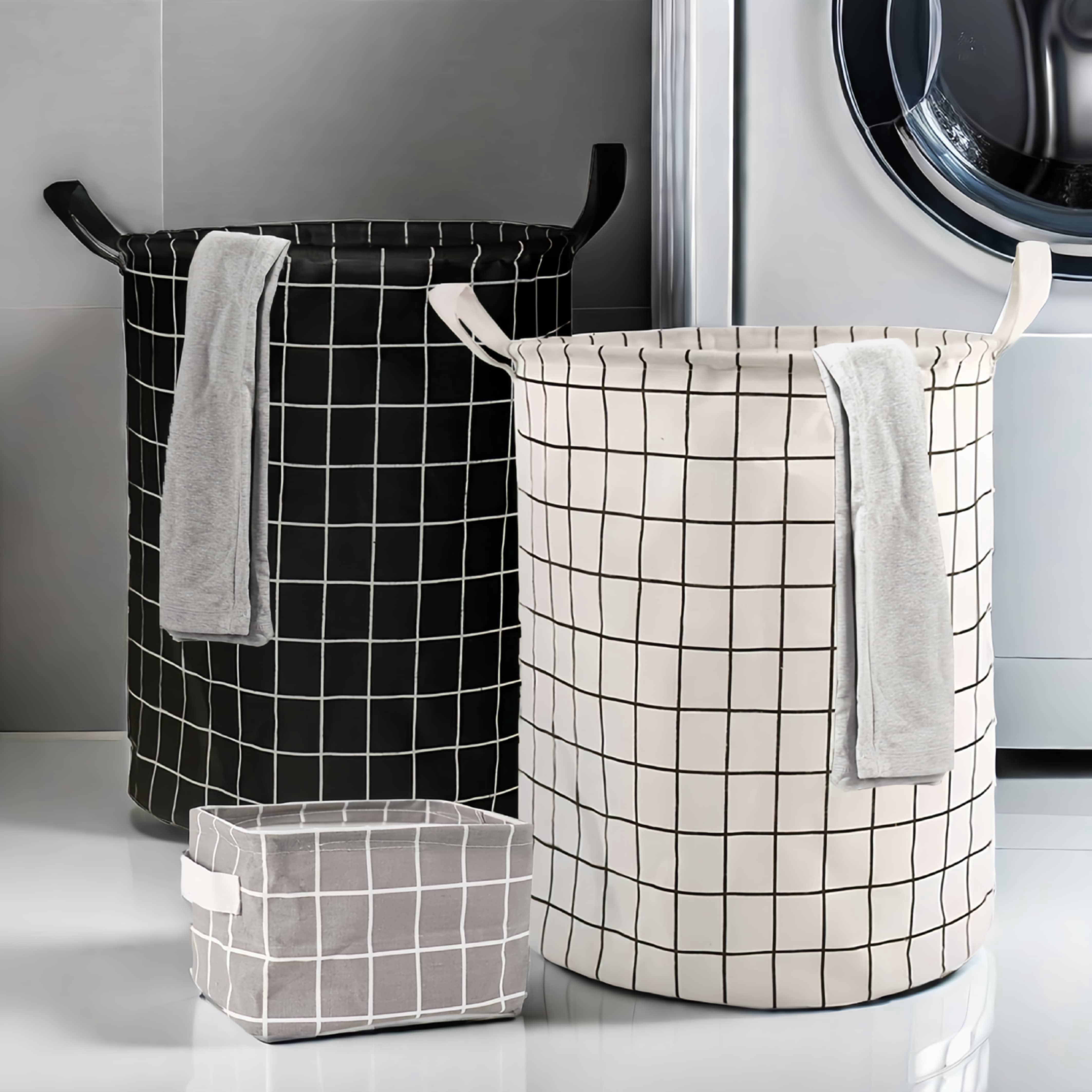 3 Pack Foldable Laundry Basket with Handles,Baby Laundry Hamper for Clothes,Toys,Blankets,and Towels,Perfect for Home,Bedroom,Bathroom