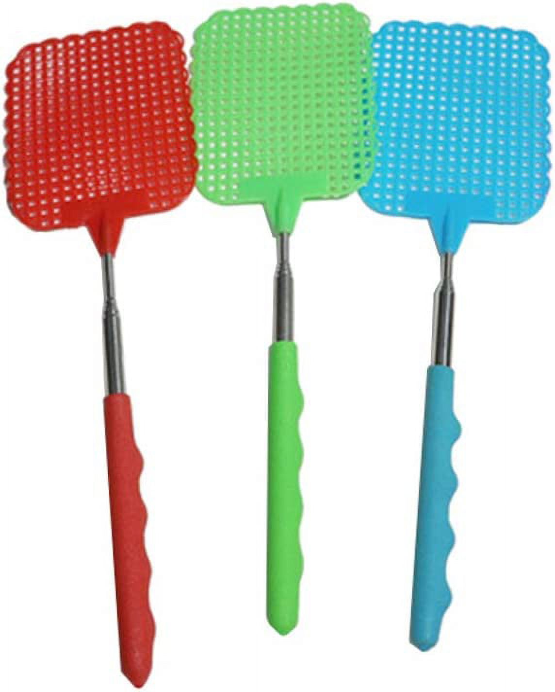 3 Pcs Colorful Extendable Fly Swatter Plastic Large Fly Swatter Manual
