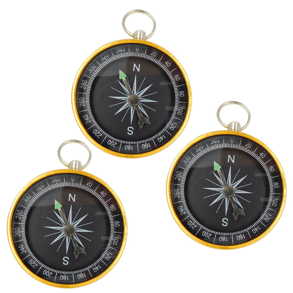 3 Pcs Compass Camping Accessories Survival Pocket Hiking Compasses