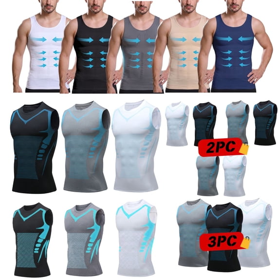 3 Pcs Compression Shirt, Compression Shirt, Mens Tank Tops, Slimming Body Shaper Vest, Sport Running Dry Fit Gym Shirt