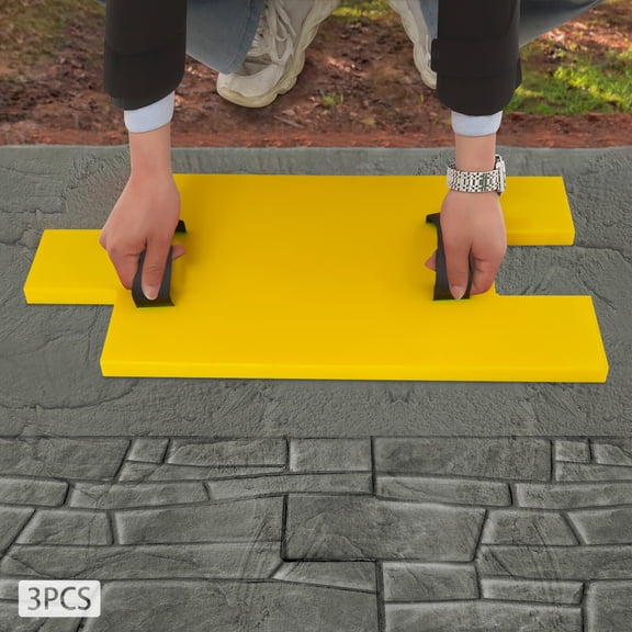 3 Pcs Concrete Stamping Molds For Wall& Floor Concrete Stamping Texture Mats for Courtyard Paths, Driveways