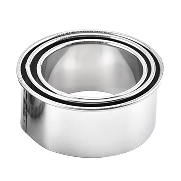 3 Pcs Cookie Cutters Set,Stainless Steel Dumpling Cutters,Round Biscuit Cutters,Cake Pastry Cutters,Heavy-Duty Round Metal Baking Rings,Reusable Circle Dough Cutting for Baking Sandwich,Silver