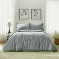 thumbnail image 1 of 3 Pcs Cooling King Duvet Cover Set with 8 Corner Ties, Gray, 1 of 10