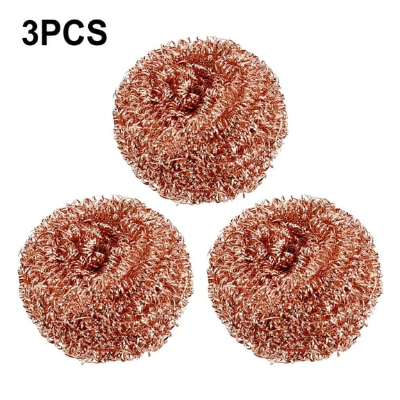 3 Pcs Coppers Coated Scourers Wire Cleaning Ball Sponge Ball Solder Tip Nozzle Cleaner Slag Remover Tools Home Cleaning Products