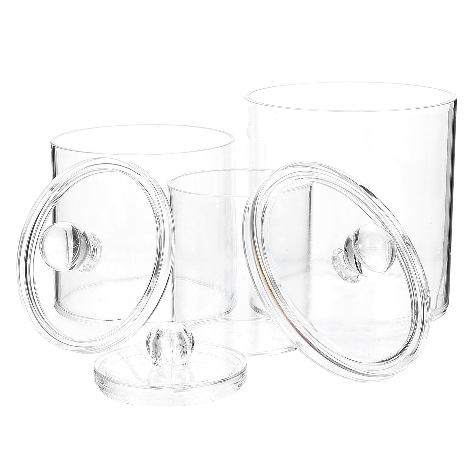 3 Pcs Cotton Ball Holder Apothecary Jars Bathroom Storage Box