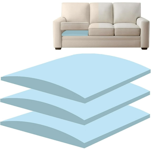 3 Pcs Couch Cushion Support for Sagging Seat 20 * 20 inches Curved high-Density Foam Supporter Board for Furniture Seats Under Cushions Sag Repair (Blue)