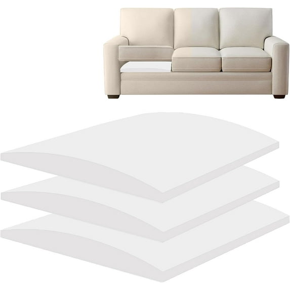 3 Pcs Couch Cushion Support for Sagging Seat 20 * 20 inches Curved high-Density Foam Supporter Board for Furniture Seats Under Cushions Sag Repair (White)