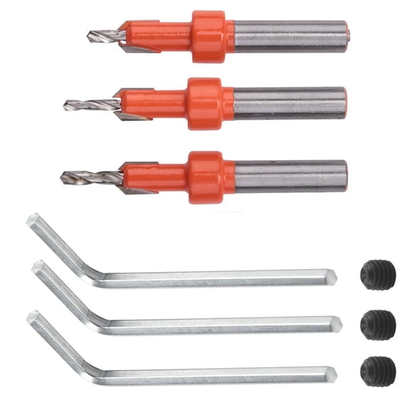 3 Pcs Countersink Drill Bit Set Wood Hole Drill Bit Timber Wood Working Drill Bits with Hex Key for Wood Screw Cutter