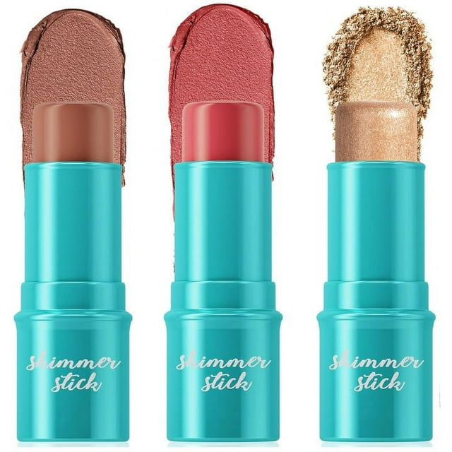 3 Pcs Cream Contour Stick Makeup Set, Shades with Natural Bronzer