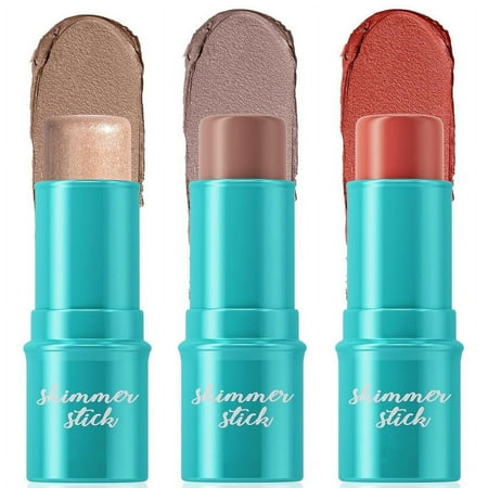 3 Pcs Cream Contour Stick Makeup Set, Shades with Natural Bronzer, Blendable Blush, and Highlighter Stick for a Flawless Look, Long Lasting & Waterproof Contour Stick Makeup for All Skin(#3#4#6)