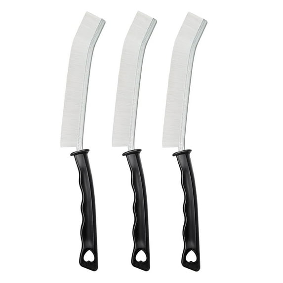 3 Pcs Crevice Cleaning Brush,Small Cleaning Brush,Scrub Brush for Shower Tile,Suitable for Bathroom,Kitchen,Windows,Faucets,Toilet,Car(Black Handle & White Bristles)