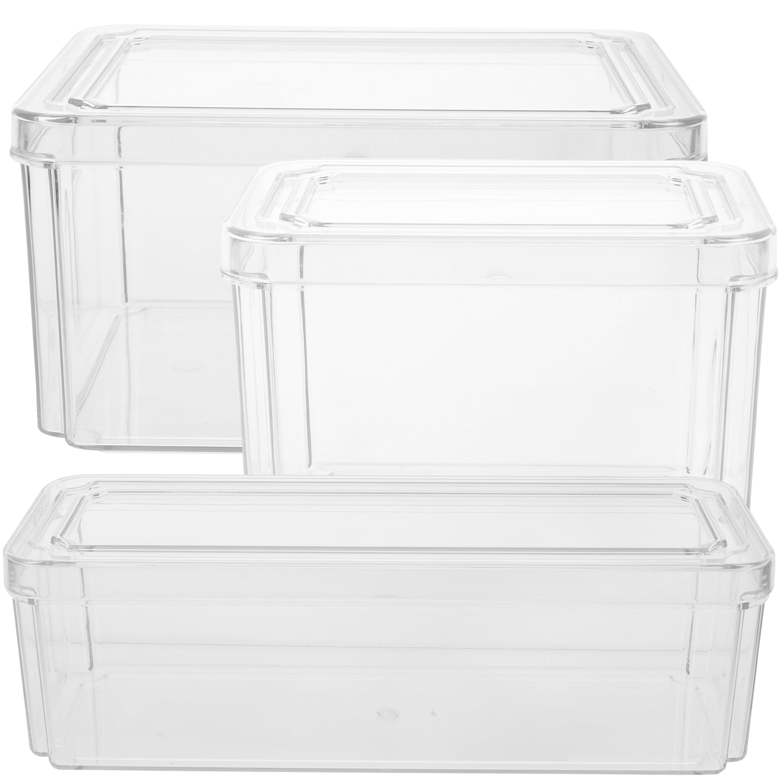 WYN 3Pcs Transparent Fridge Organizers Kitchen Fridge Containers