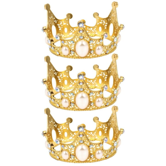 3 Pcs Crown Shape Cake Decor Creative Headwear Cake Topper Flower Ornaments