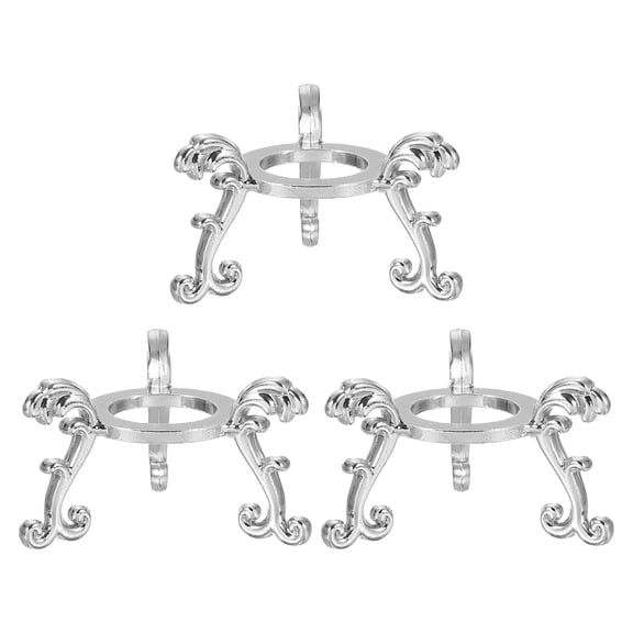 Uxcell 3 Pcs Crystal Ball Display Bases, 1.97'' Crystal Diamond Paperweight Art Engraving Sphere Stand for Glass Ball Home Office Desk Shelf, White Gold