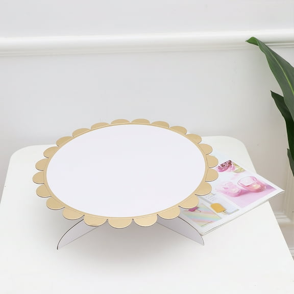 Clispeed 3Pcs Paper Cake Stands for Cake Storage Assorted Colors Single Tier Foil Cupcake Display Rack