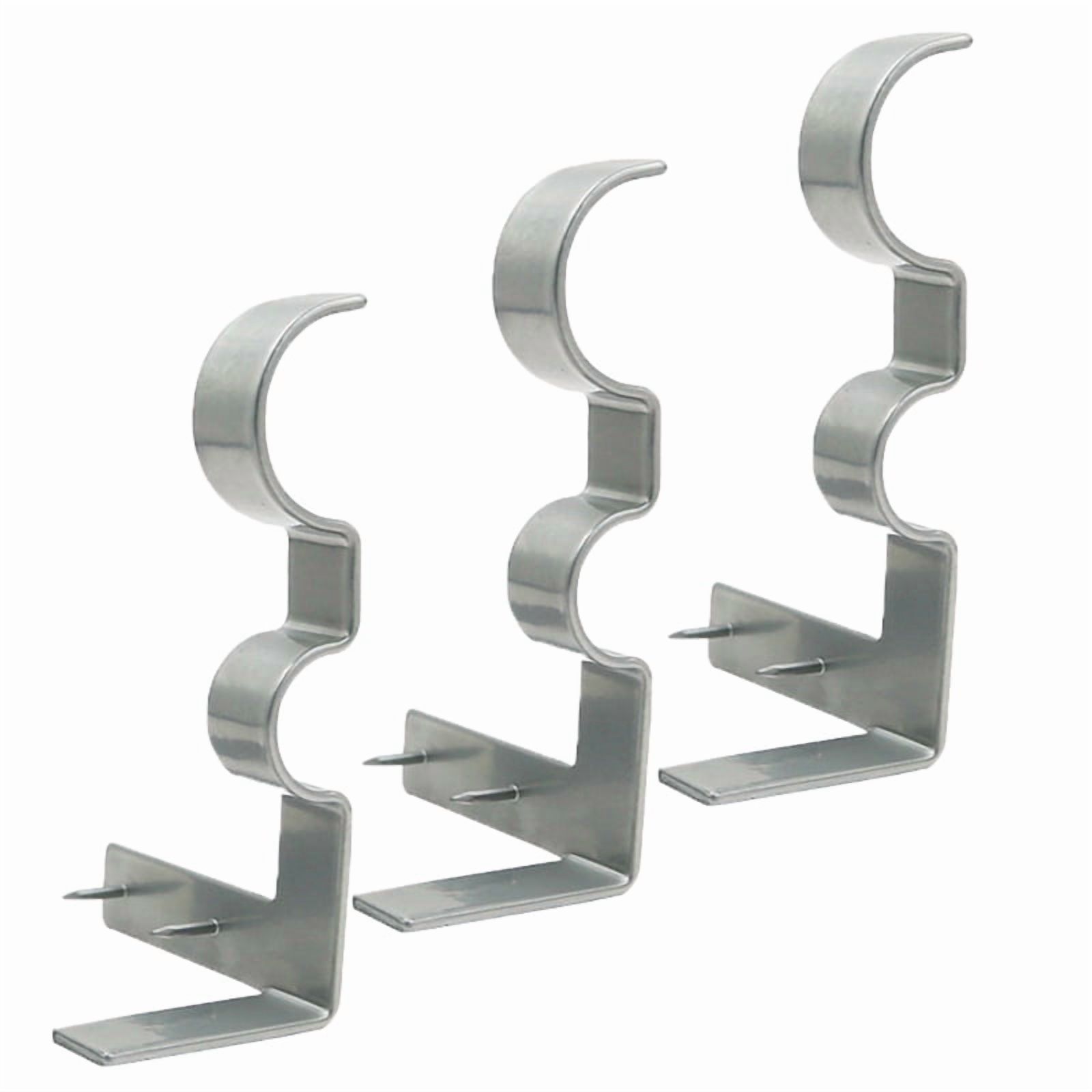 Window Frame Rods 3 Pcs Curtain Rod Brackets Set Double Curtain Rod Holders Easy No ...