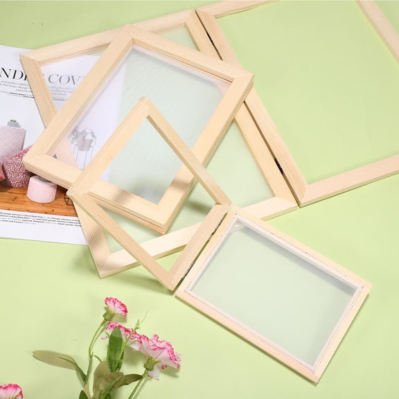 3 Pcs Paper Craft Frames Double Layer Wooden Mould and Deckle Set for Handmade Paper and Craft Projects