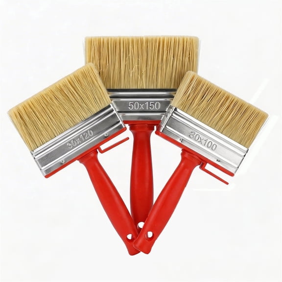 3 Pcs Deck Stain Brush and Sealer Block Paint Brushes, XISELI 4" 4.7" and 6" Wide Heavy Duty Brush Paint Brushes for Walls Applicator for Painting Staining Decking Fence