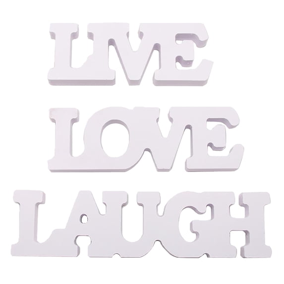 3 Pcs/ Decor LAUGH LIVE LOVE Wall Door Decoration Home Cutout Home Plaque Interior Decoration