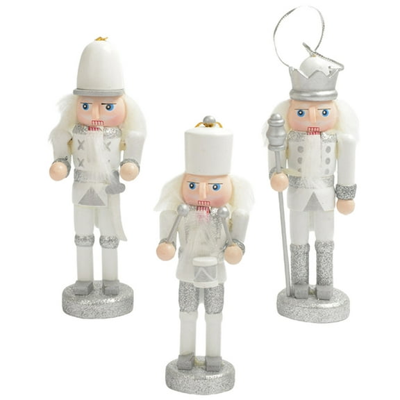3 Pcs Decor Xmas Nutcrackers Xmas Tree Nutcracker Soldier Pendant Mini Christmas Wood