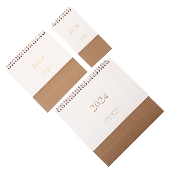 3 Pcs Desk Calendar Stand up Portable Desktop Mini Monthly Notepad Home Office