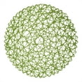 thumbnail image 1 of 3 Pcs Dining Table Placemats Set,14.96 Inch Round Kitchen Table Mats,Disposable Handwoven Paper Circle Placemats,Paper Woven Decorative Place Mat,for Dinning Decor Wedding Centerpiece,Green, 1 of 4
