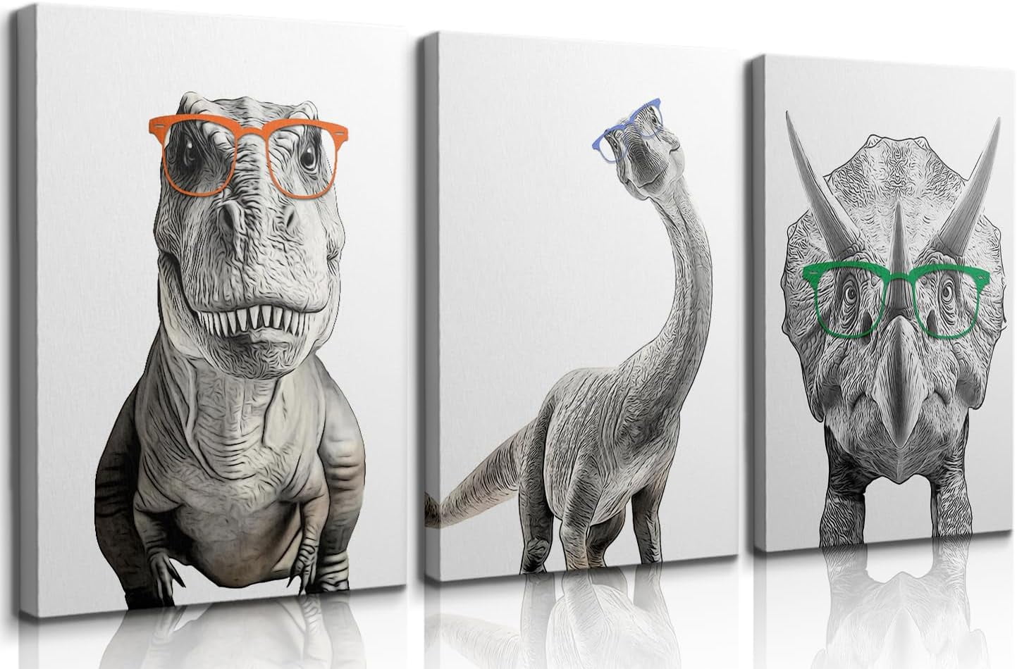 3 Pcs Dinosaur Nursery Wall Art Baby Dinosaur Posters Prints Trex ...