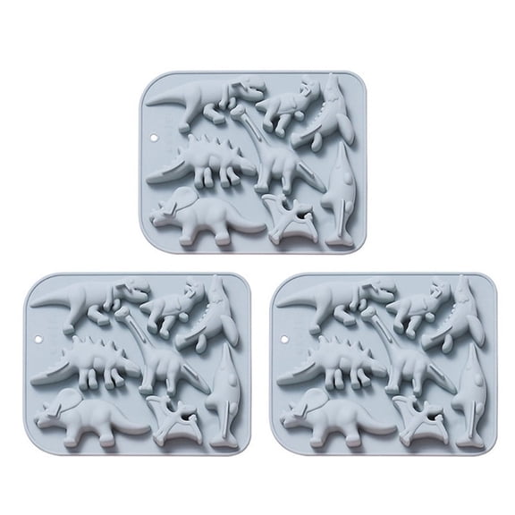 3 Pcs Dinosaur Sugar Cake Molds Fondant Cake Food Grade Silicone Mould Baking Tools Sugar Mold Chocolate Fondant Mold