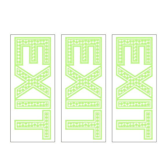 3 Pcs Direction Indicator Sticker Fire Exit Signs Disposal Emergency Light Keep Clear Office Green