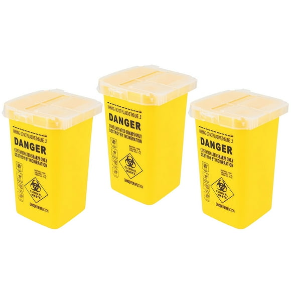3 Pcs Disposable Syringe Needle Back Sharps Bucket Container Needles Disposal Containers Sharps Containers for Home Use