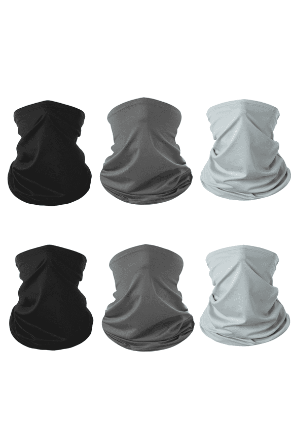 6 Pieces Summer UV Protection Cooling Neck Gaiter Face Clothing Neck Gaiter Mask Scarf Sunscreen Breathable Bandana