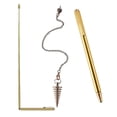 thumbnail image 1 of 3 Pcs Divining Rods Copper and Dowsing Pendulum, 2 Retractable Paranormal Divining Rods and 1 Pendulum Pendant Gold, 1 of 6