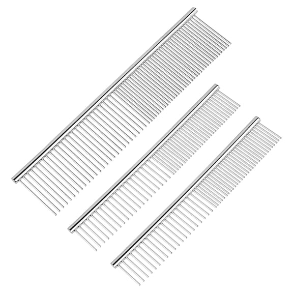 3 Pcs Dog Combs for Grooming Matting, Greyhound Metal Comb for Cat | Removing Tangles Knots, Pet Grooming Tool, Stainless Steel Teeth Without Scratching the Skin for Pet Greyhound Poodle Doodle