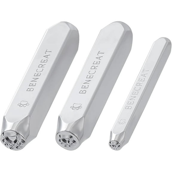 3 Pcs Dog Paw Design Metal Stamp Set 3/5/7mm Metal Stamps for Leather Wood Clay Punching and Stamping Punch Tools for DIY Jewelry Crafts Christmas Cards Scrapbook Supplies