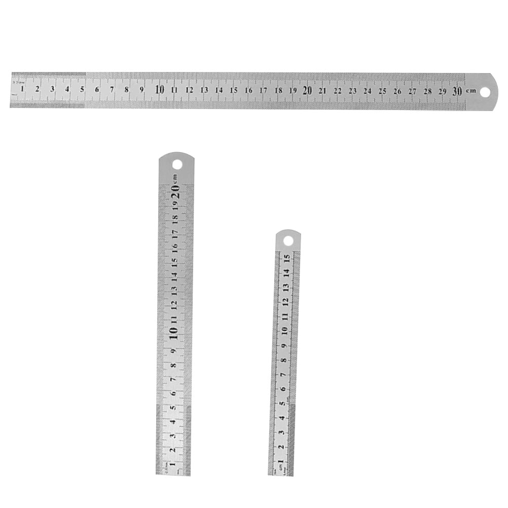 3 Pcs Double-sided Graduated Ruler Engineering Woodworking Metal Rulers ...