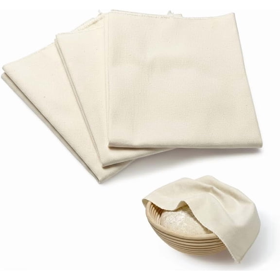 3 Pcs Dough Proofing Cloth 18" x 29", Large Tea Towels for Sourdough Bread Baking, Unbleached Cotton for Rolling Dough, Baguettes, Ciabatta, Homemade Bread