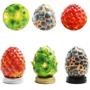3 Pcs Dragon Egg Figurine Set 3 inch Hand Painted Mythical Animal Egg Resin Model Easter Decor