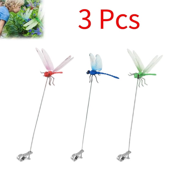 3 Pcs Dragonfly Hat Clip, Clip on Dragonfly for Hat, Dragonfly Garden Decor Clip-On, Dragonfly Clip Bug Repellent for Outdoors, Dragonfly Decor Gardening