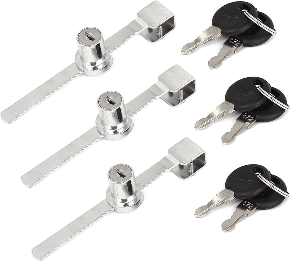 3 Pcs Drawer Display Case Showcase Sliding Glass Door Lock Sliding