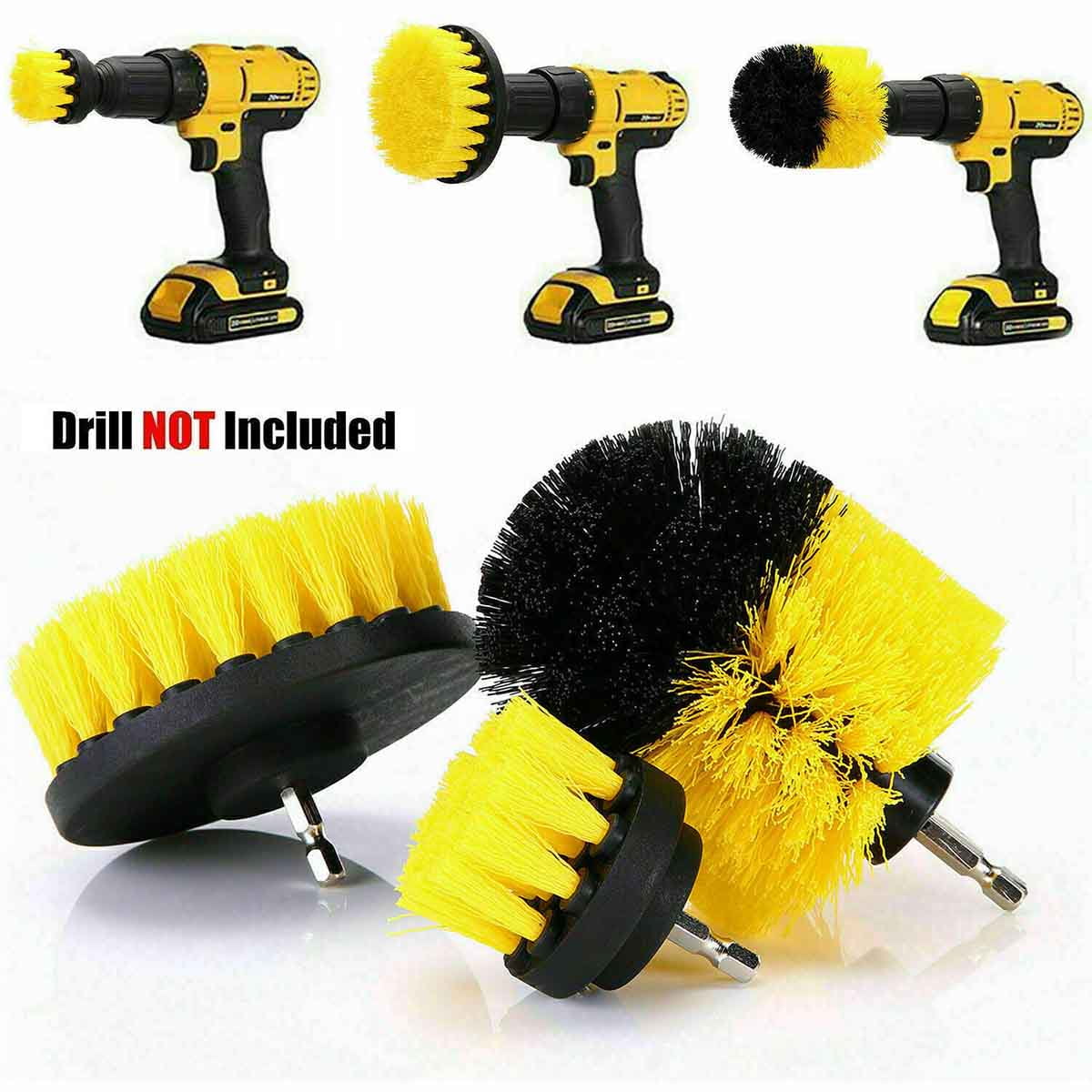 3 Pcs Drill Brush Attachment Set, Bathroom Surfaces Tub, Tile and Grout ...